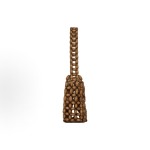 SAINT LAURENT YSL LE5A7 beaded handbag for women, light wood color with brick red